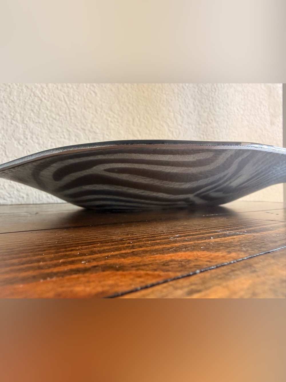 Decorative Zebra Stripe Glass Tray - Black and White - Picture 3 of 8